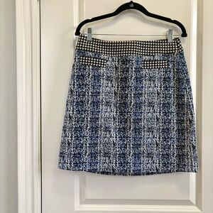 CAbi 💫 NWOT Spring 2018, 21 Club Skirt, Blue & Black A-Line Skirt, Size M, #5320